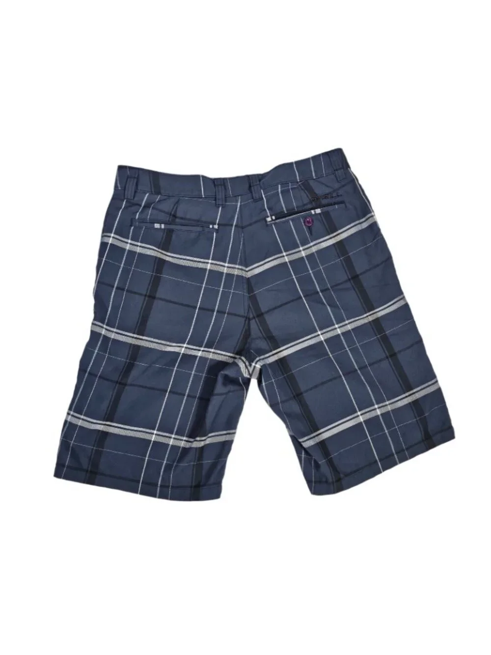 ONeill Warren Plaid Shorts Mens Size 36 Blue Flat Front Casual Walkshorts